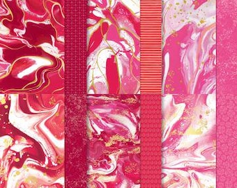 Stampin' Up! Marbled Elegance Sampler Specialty Designer Series Paper 6" x 6" - 12 double sided sheets