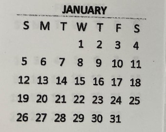 Mini 2026 Calendar – Craft Project Supplies - 2 inch x 2.25 inch(Set of 5, 10, or 25)