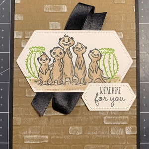 Brown and Black Brick and Meerkat Here for You Card | Blank Card | Any Occasion Card