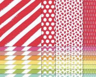 Stampin Up! Brights Sampler Designer Series Paper 6" x 6" - 20 double sided sheets