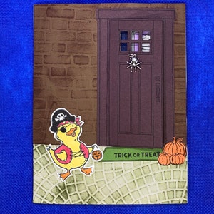 Swinging Door Monster House Halloween Card