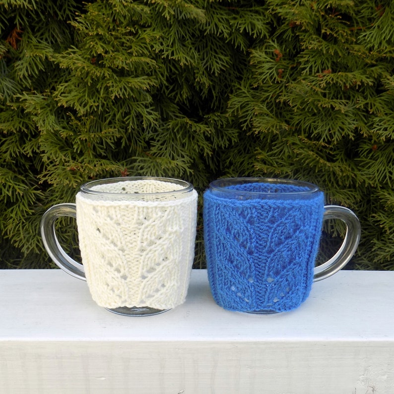 Two Tea Cup tea mug gift set knitted cups Christmas Gift ...