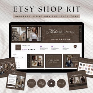Etsy Shop Kit Bundle Etsy Shop Banner Template Set Etsy Banner Vintage Luxury Etsy Shop Branding Kit Canva Template Etsy Brand Kit - Bianca