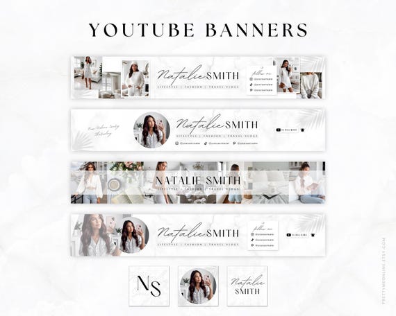 YouTube Banner Template Lifestyle YouTube Channel Banner Minimalist YouTube Banners Canva Templates
