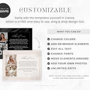 Etsy shop branding kit in a modern minimalist design. Included is everything you need to brand beautifully your shop, such as Etsy banner, icon and listing templates, all fully editable in Canva. Use this Etsy shop kit to up-level your branding, all while saving tons of time to focus on other aspects of your business!