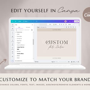 Etsy shop kit in a modern neutral boho aesthetic design. Included are Etsy banner, icon and listing templates, all fully editable in Canva. Use this Etsy branding kit to give your shop a more cohesive, stylish and professional look, all while saving tons of time to focus on growing your business.