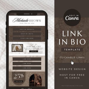 Link in Bio Template Luxury Link in Bio Website Template Canva Link in Bio Landing Page Link in Bio Instagram Bio Link Website Page - Bianca