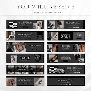 Etsy shop branding kit in a modern minimalist design. Included is everything you need to brand beautifully your shop, such as Etsy banner, icon and listing templates, all fully editable in Canva. Use this Etsy shop kit to up-level your branding, all while saving tons of time to focus on other aspects of your business!