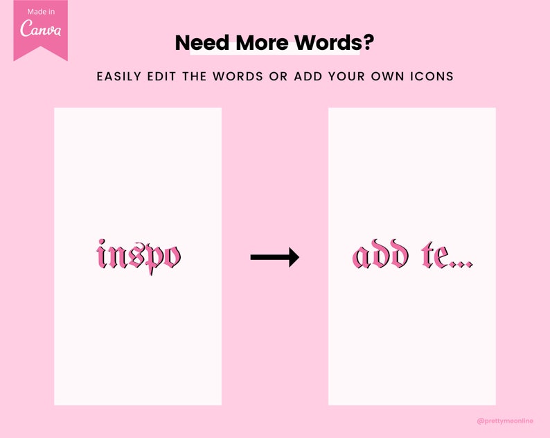 Editable Instagram Highlight Covers Canva Template for Instagram Story Highlights Pink Icons and Words Y2K Early 2000s Angel Aesthetic image 4