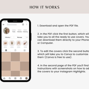 100 Instagram Highlight Covers Editable Canva Templates Neutral Beige Light Academia Icons & Words for IG Story Highlights Juliet image 5