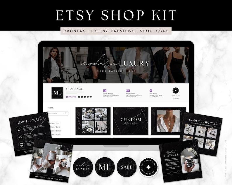 Etsy Shop Banner Kit Editable Etsy Shop Template Canva | Etsy Banner ...