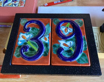 Talavera Tiles Only, Mexican Tiles, "Spring Garden Lillie's" Style , Home Décor, Address Plaques, Gift Idea, House Warming