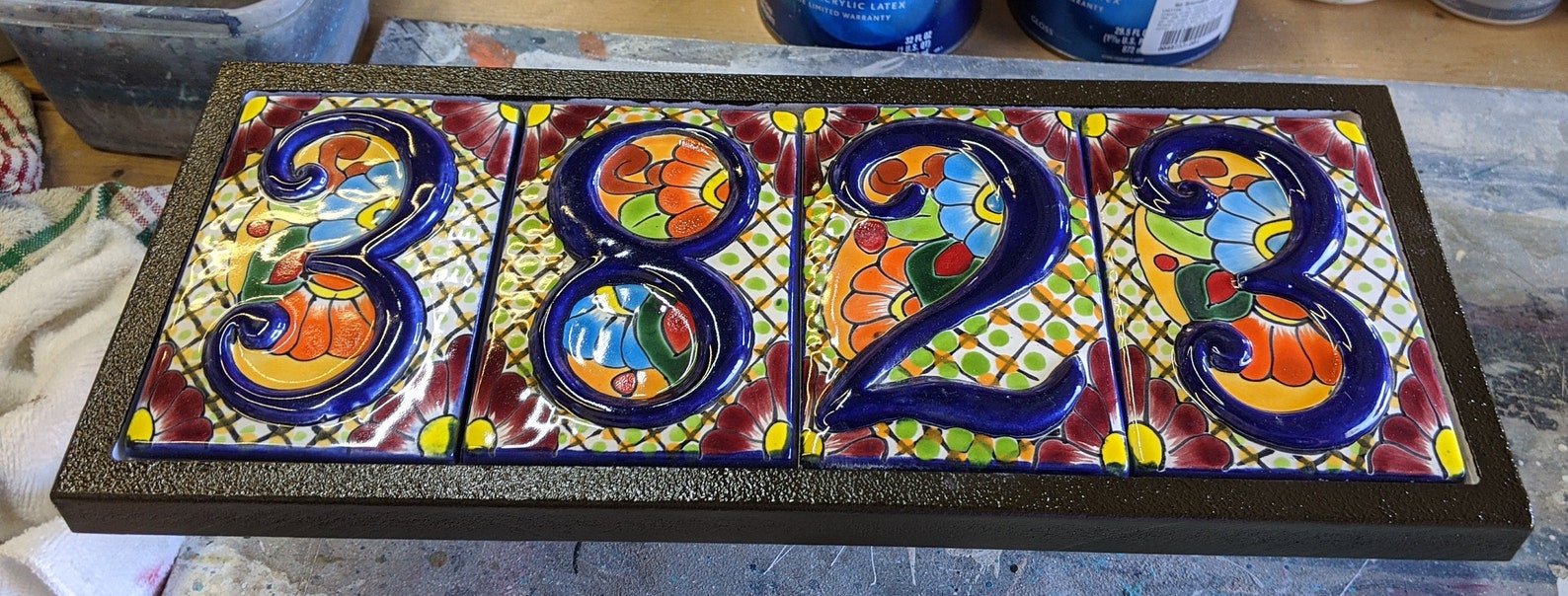 Talavera Tile Plaques Mexican Tile House Plaques Home Etsy
