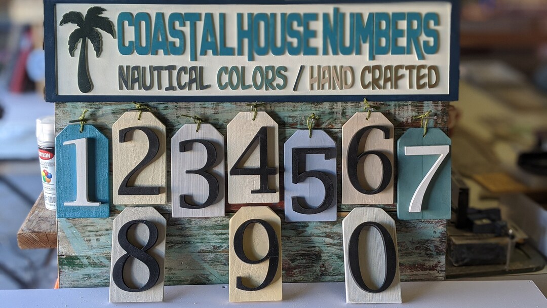 Coastal House Numbers Address Numbers Mailbox Numbers Etsy