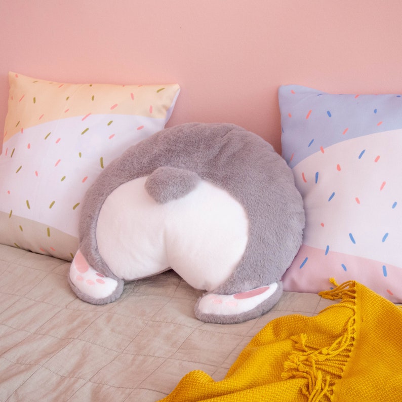 Grey bunny butt pillow Bunny booty pillow Rabbit toy Bunny image 1. Back to...