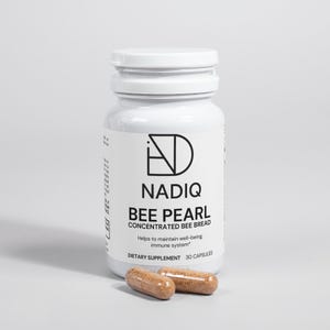 NADIQ Bee Pearl Capsules – Freeze-Dried Bee Bread and Vitamin C – 30 Capsules – Natural Supplement – Non-GMO and Vegetarian