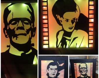 Classic Horror Movie Paper Cut Light Frames
