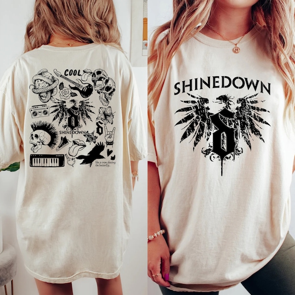 Shinedown Doodle Art Shirt, 2 Side Vintage Shinedown Merch Lyric Album Art Sweatshirt, Retro Shinedown Tour 2023