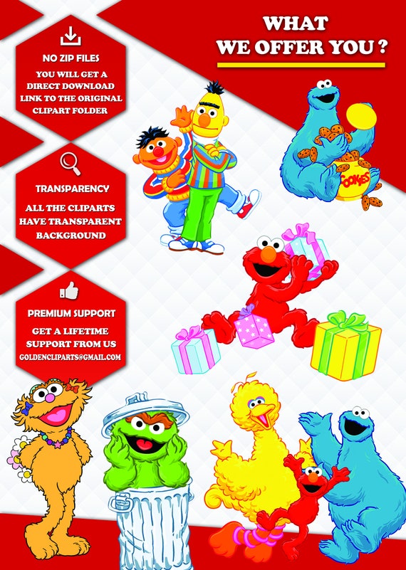 Sesame Street Sex Comics - Sesame Street Clipart, Sesame Street PNG Files, Elmo Cartoon Character  Images, Elmo Cliparts, Transparent Background, Instant Download