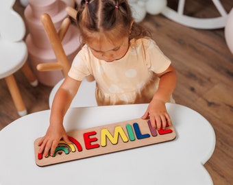 Baby Wooden Toys Personalized Name Puzzle, Baby Girl Gift Personalized Nursery Decor, First Birthday Gift Name Busy Board, Toddler Gifts