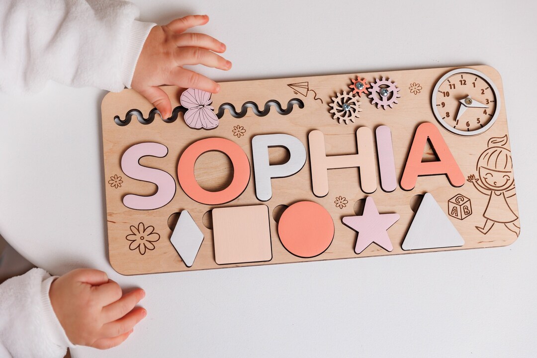 Name Puzzles for Toddlers Montessori Baby Toys Newborn Gift Etsy