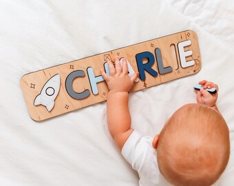 Personalized Name Puzzle Baby Gift, Name Busy Board Toddler, Baby Shower Gift, Wooden Busy Board 2 Year Old, Name Puzzle Wooden Toys