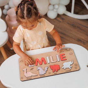 Wooden Sensory Toy, Personalized Name Busy Board, Personalized Puzzle for Toddler, First Birthday Gift Girl, Newborn Gift, Busy Puzzle