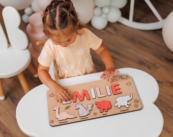 Wooden Sensory Toy, Personalized Name Busy Board, Personalized Puzzle for Toddler, First Birthday Gift Girl, Newborn Gift, Busy Puzzle