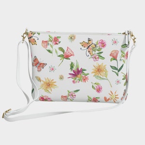 Floral Crossbody | Vegan Leather Crossbody | Shoulder Bag | Faux Leather Purse