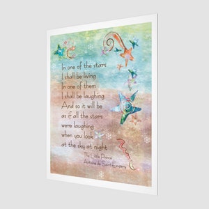 Sympathy Art Print, Loss poem, Little Prince Wall Art, Saint Exupery Loss Print, Art Print Grief, Mourning