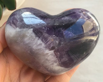 Chevron Dream Amethyst Heart, Healing Crystal