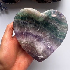 Rainbow Fluorite Heart Bowl, Crystal Bowl, Rainbow Fluorite Bowl, Rainbow Fluorite, Fluorite Bowl, Heart Shaped Bowl, Crystal Healing