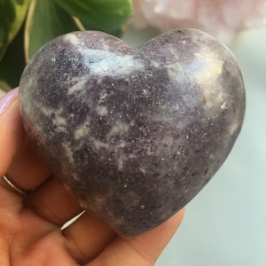 Lepidolite Heart, Lepidolite Stone, Purple Lepidolite, Natural Lepidolite, Polished Lepidolite, Lepidolite Crystal, Crystal Heart
