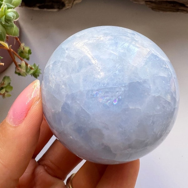 Blue Calcite Sphere, Blue Calcite, Polished Blue Calcite, Crystal Ball