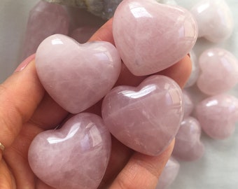 Coeur en quartz rose, Coeur en quartz rose gonflé, Quartz rose poli, Quartz rose naturel, Quartz rose, Coeur en cristal de guérison, Coeur en cristal