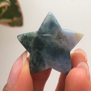 Moss Agate Star, Polished Moss Agate, Green Moss Agate, Natural Moss Agate, Crystal Star, Star Crystal, Crystal Healing, Moss Agate