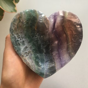 Rainbow Fluorite Heart Bowl, Crystal Bowl, Rainbow Fluorite Bowl, Rainbow Fluorite, Fluorite Bowl, Heart Shaped Bowl, Crystal Healing