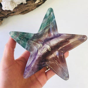 Rainbow Fluorite Star Bowl, Crystal Bowl, Rainbow Fluorite Bowl, Rainbow Fluorite