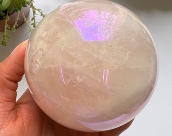 Änglaura Rosenkvartssfär, Chakrabalansering (7 cm, 688 g)