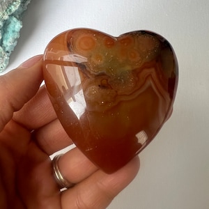 Sardonyx Heart, Top Quality Sardonyx Heart, Polished Sardonyx