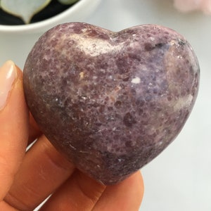 Lepidolite Heart, Lepidolite Stone, Purple Lepidolite, Natural Lepidolite, Polished Lepidolite, Lepidolite Crystal, Crystal Heart