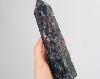 XL Red Garnet Crystal Tower, Polished Point