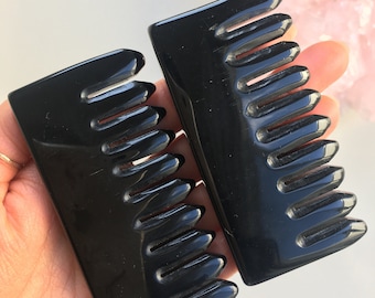 Black Obsidian Pocket Comb, Healing comb, Black Obsidian Crystal, Healing Crystal Comb, Crystal Comb, Pocket Comb, Obsidian Comb