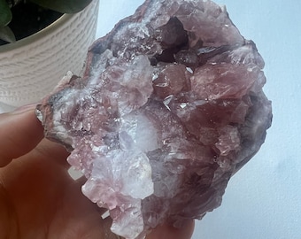 Grappolo di cristalli di ametista rosa naturale, pietra curativa