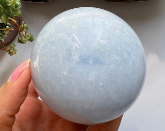 Polished Blue Calcite Sphere, Crystal Ball (6.3cm)