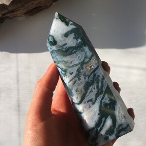 Moss Agate Tower, Moss Agate Point, Green Moss Agate, Moss agate Crystal, Healing Crystal, Moss Agate, Crystal Tower, Crystal Point, Agate