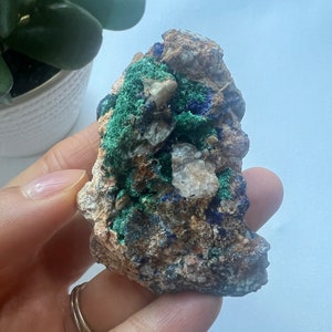 Spécimen minéral de malachite et d'azurite