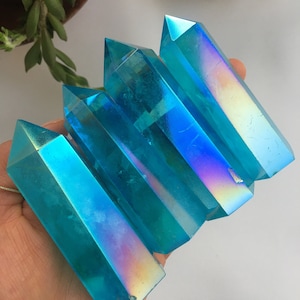 Blue Aura Quartz Point, Blue Angel Aura Quartz, Aqua Aura Quartz Point, Angel Aura Quartz Point, Blue Aura, Aura Blue Quartz
