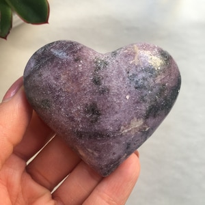 Lepidolite Heart, Lepidolite Stone, Purple Lepidolite, Natural Lepidolite, Polished Lepidolite, Lepidolite Crystal, Crystal Heart