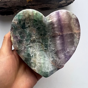 Rainbow Fluorite Heart Bowl, Crystal Bowl, Rainbow Fluorite Bowl, Rainbow Fluorite